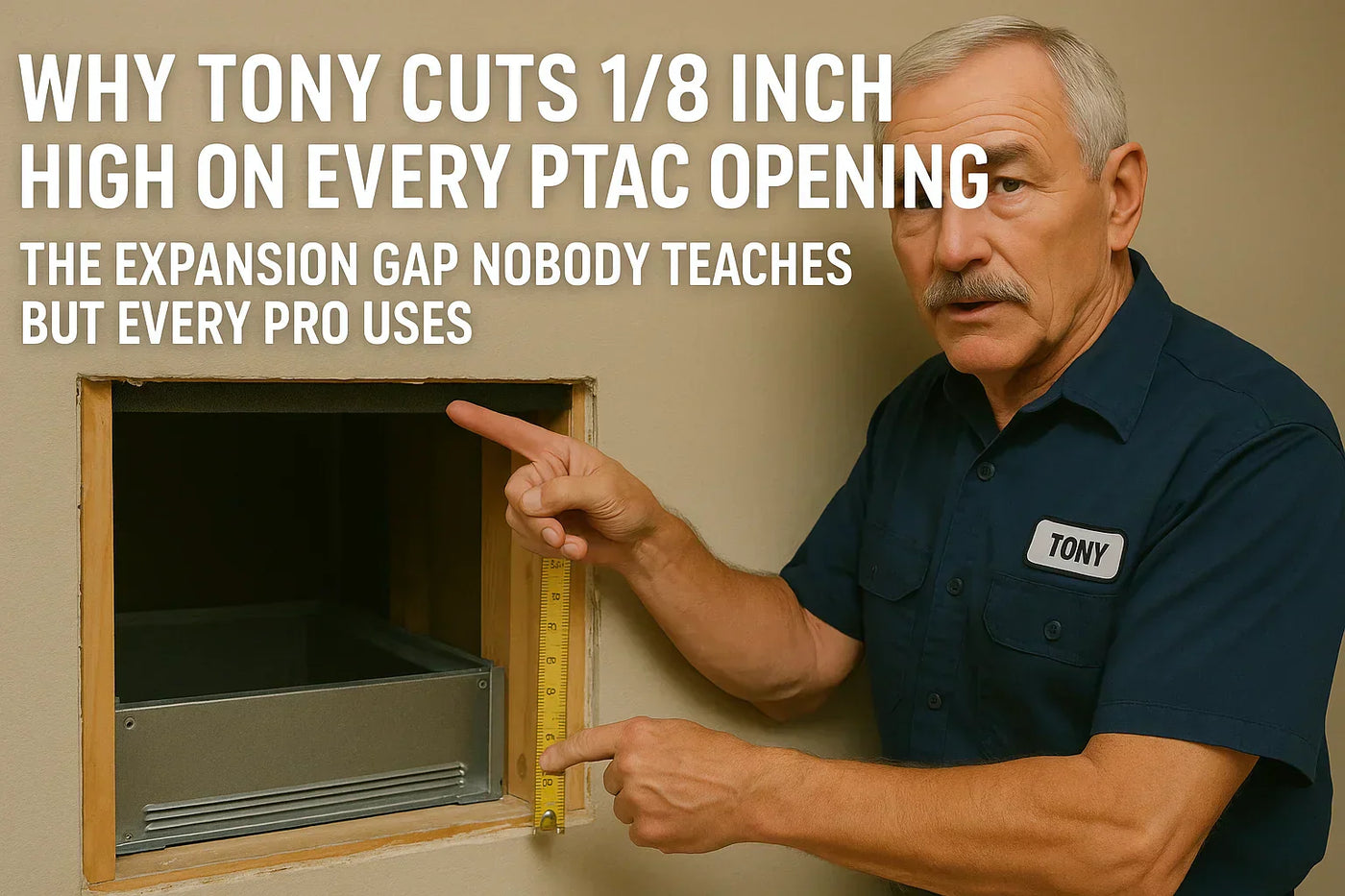 Why Tony Cuts 1/8 Inch High on Every PTAC Opening — The Expansion Gap Nobody Teaches but Every Pro Uses