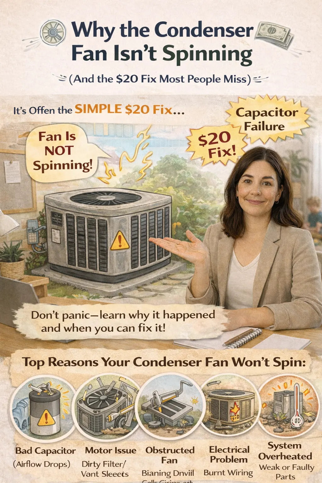 Why the Condenser Fan Isn’t Spinning — And the $20 Fix Most People Miss
