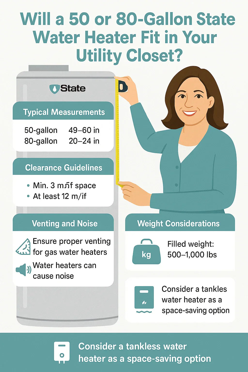 Will a 50 or 80-Gallon State Water Heater Fit in Your Utility Closet