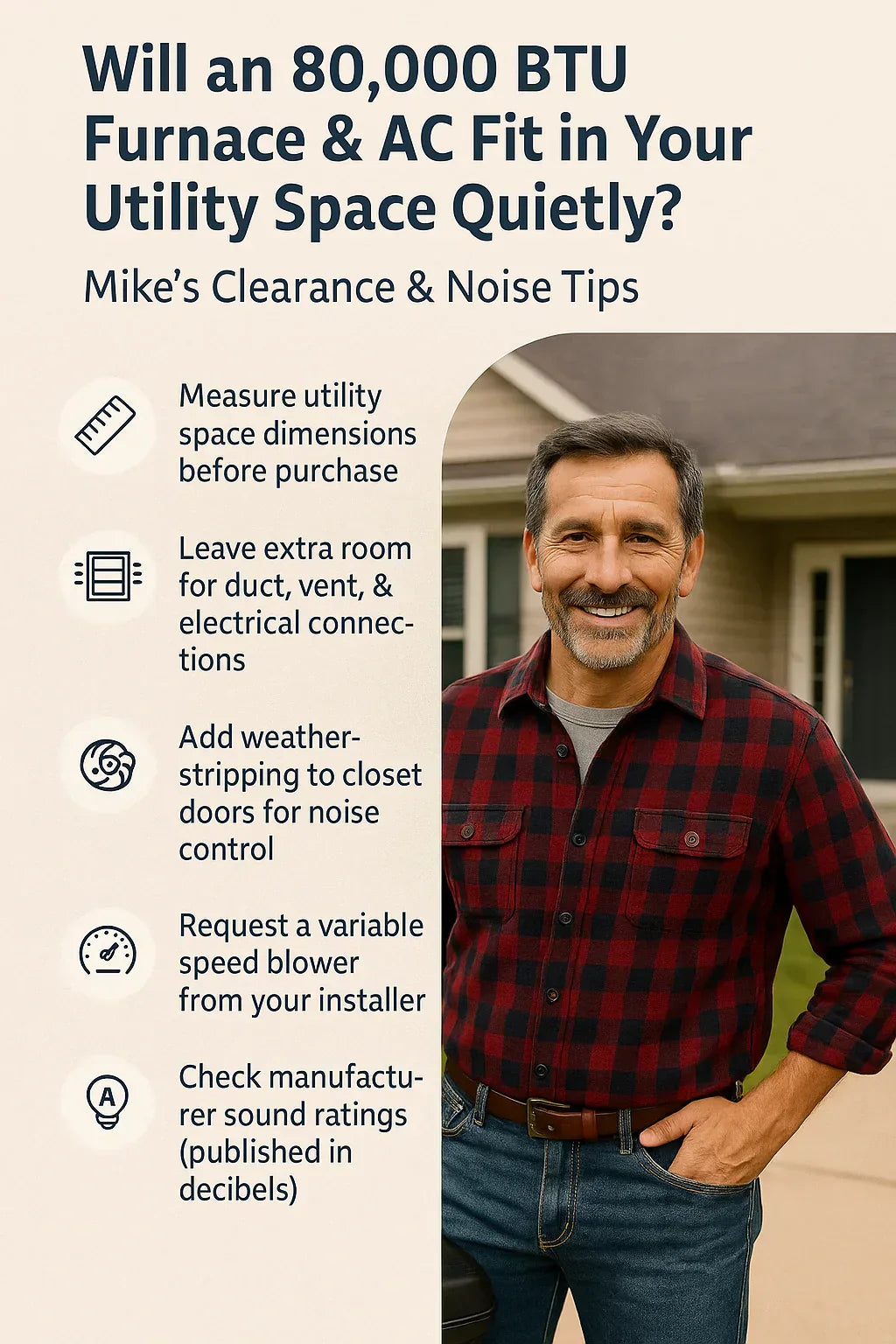 Will an 80,000 BTU Furnace & AC Fit in Your Utility Space Quietly?