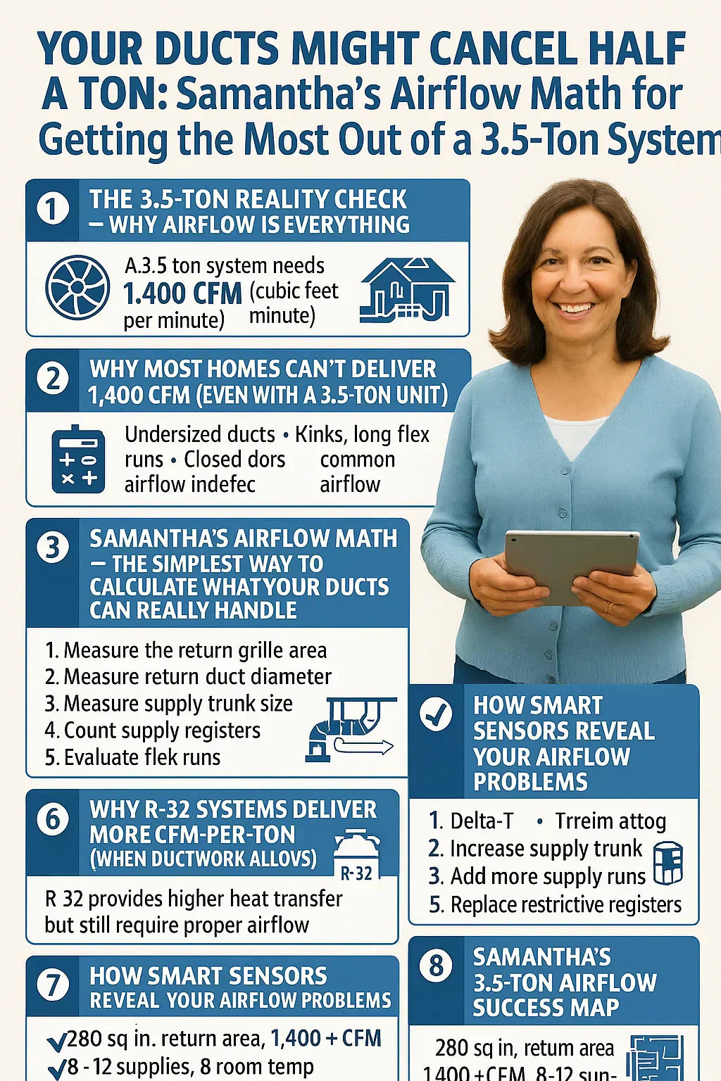 Your Ducts Might Cancel Half a Ton: Samantha’s Airflow Math for Getting the Most Out of a 3.5-Ton System