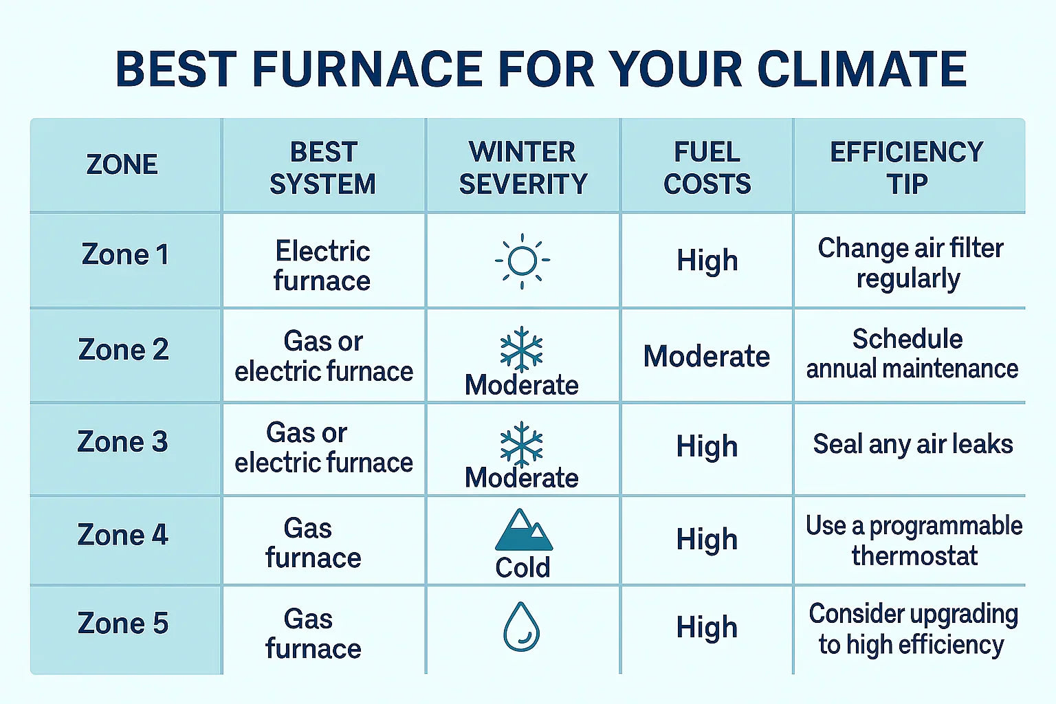 Best Furnace Type by Climate Zone: Gas or Electric?