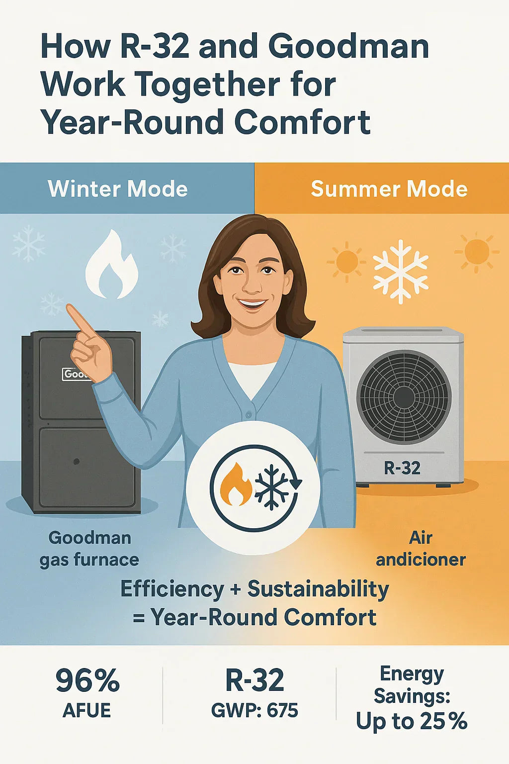 How R-32 Technology Complements Your Goodman Gas Furnace