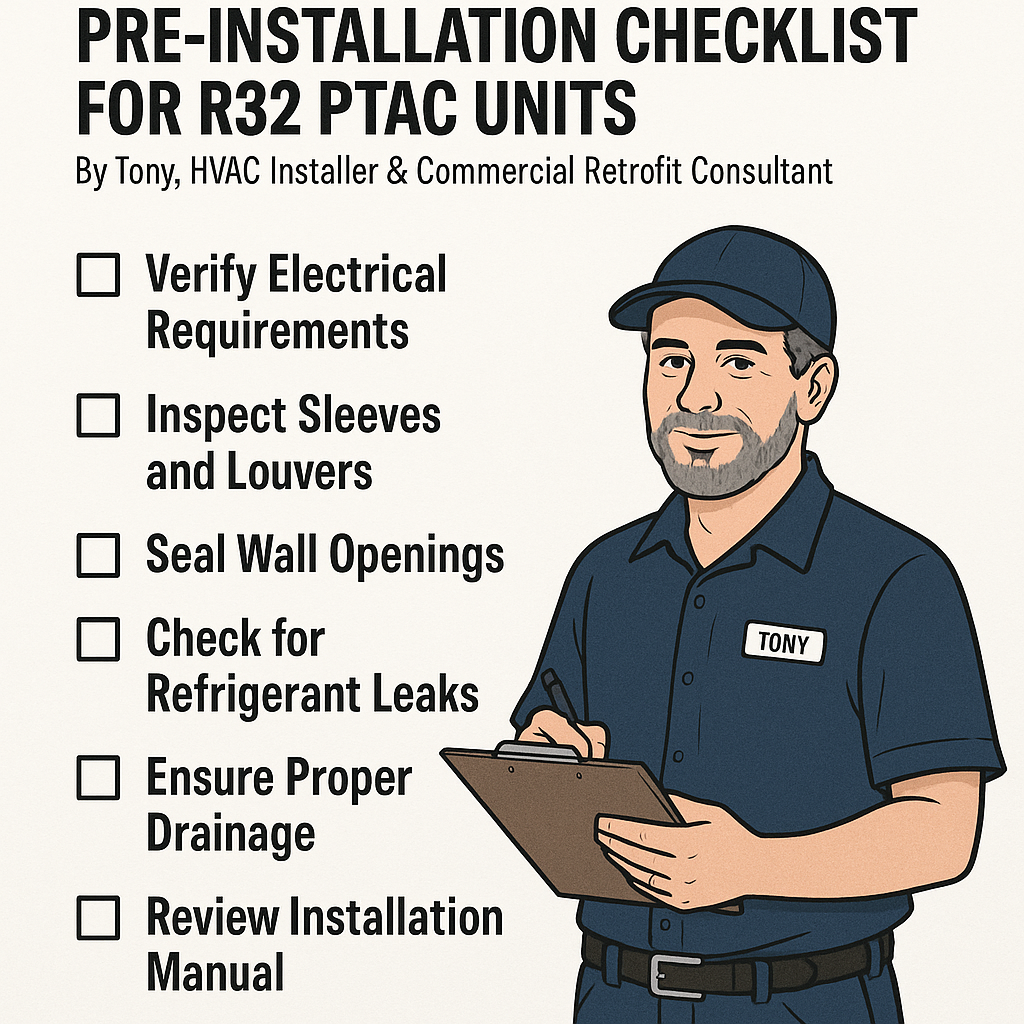 Pre-Installation Checklist for R32 PTAC Units - By Tony, HVAC Installer & Commercial Retrofit Consultant