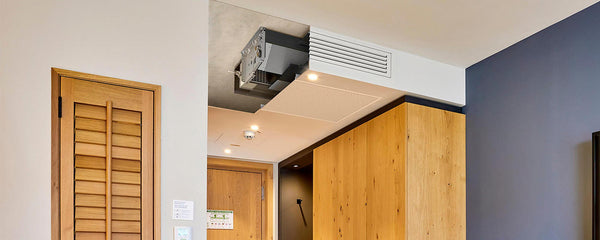 fan coil unit installed in hotel room