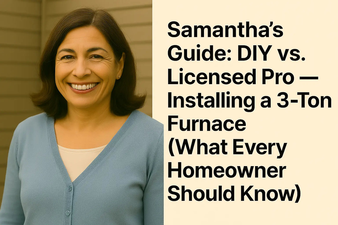 Samantha’s Guide: DIY vs. Licensed Pro — Installing a 3-Ton Furnace (What Every Homeowner Should Know)