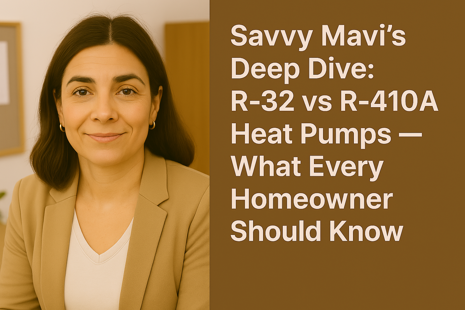 Savvy Mavi’s Deep Dive: R-32 vs R-410A Heat Pumps — What Every Homeowner Should Know