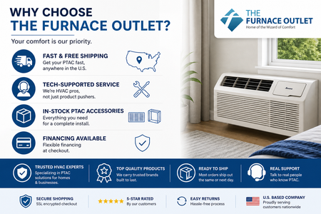 Amana DHP153J35BA 14700 BTU 230V PTAC Heat Pump Unit with 3.5kW Electric Heat Backup (Distinctions Series)
