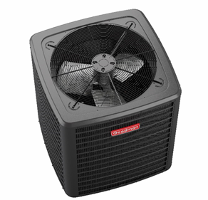 Goodman 3 Ton 14.4 SEER2 R32 Multi-Family Air Conditioner Condenser with Vertical Upflow/Downflow Cased Painted A Coil and Built-in TXV, Model GLXS4MA3610 & CAPTA3626B3