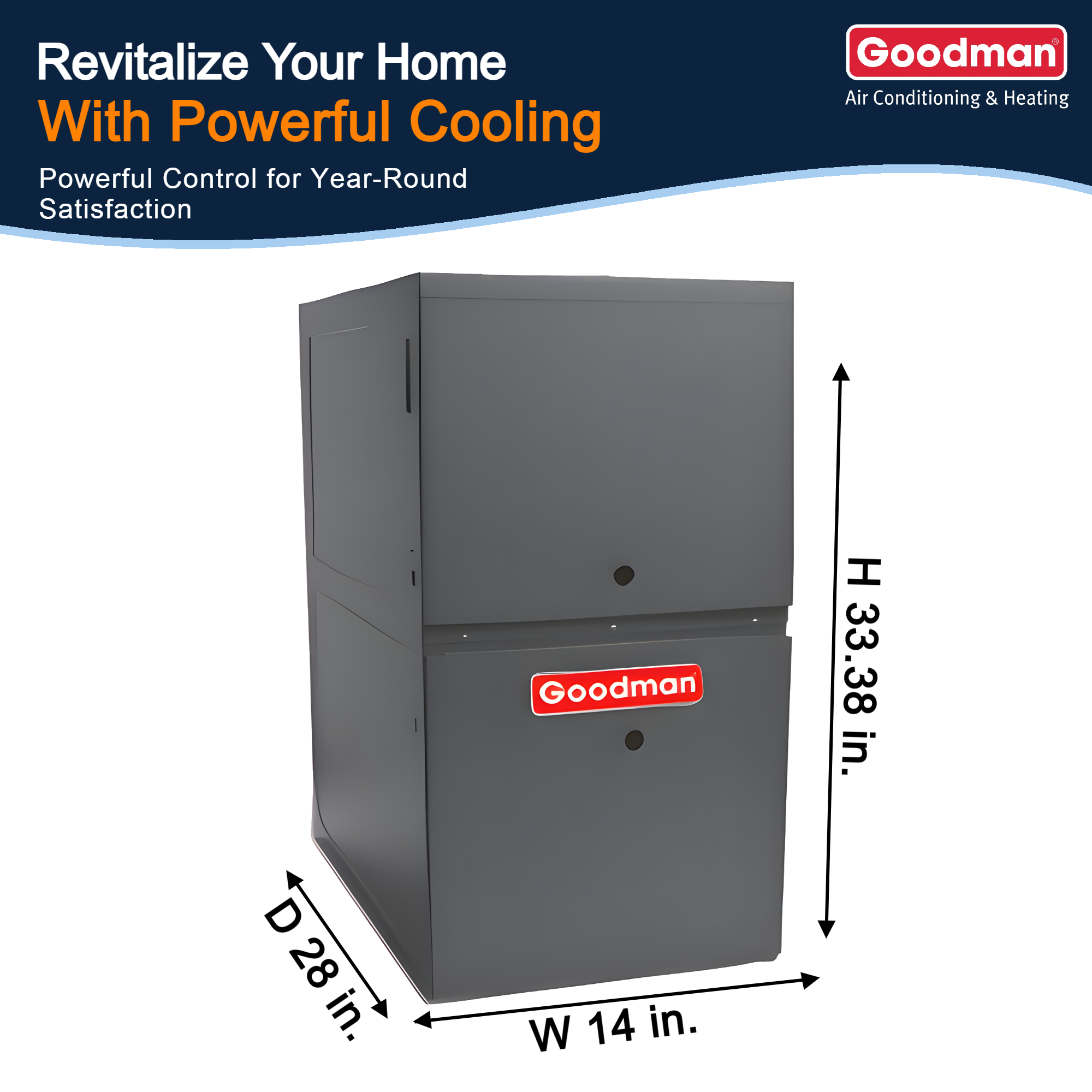 Goodman 2 Ton 13.8 SEER2 Northeast System: Condenser Model GLXS3BN2410, Vertical Model: CAPTA3022A3 and 80% AFUE 60,000 BTU Gas Furnace Model: GD9S800603AN