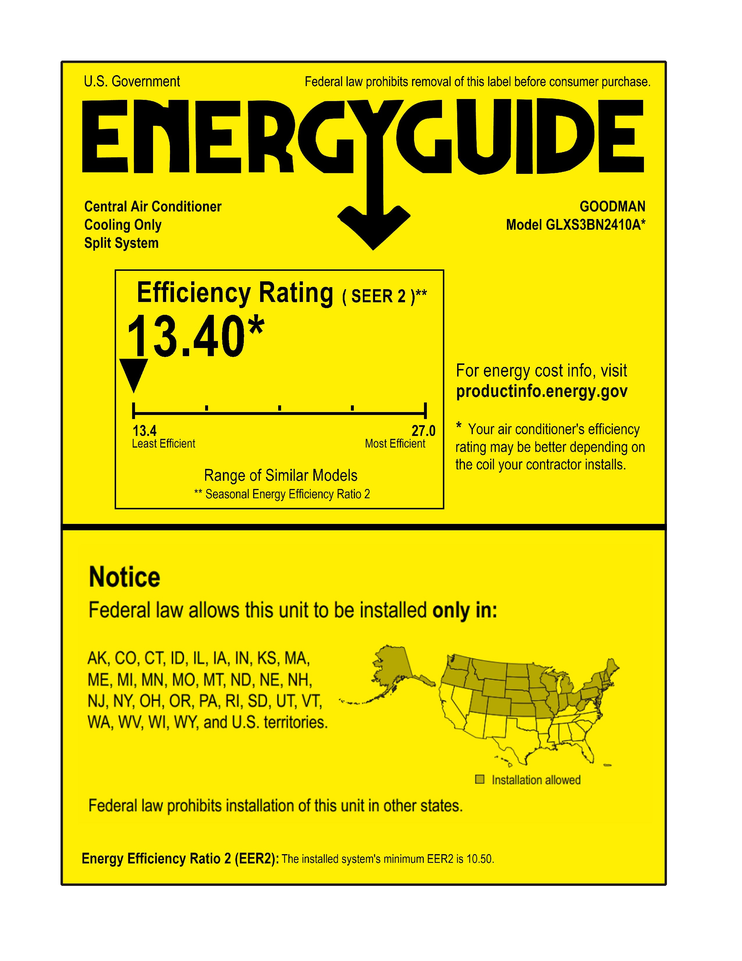 GLXS3BN2410,CAPFA2422B3,GR9T960803BN Energy Guide Label