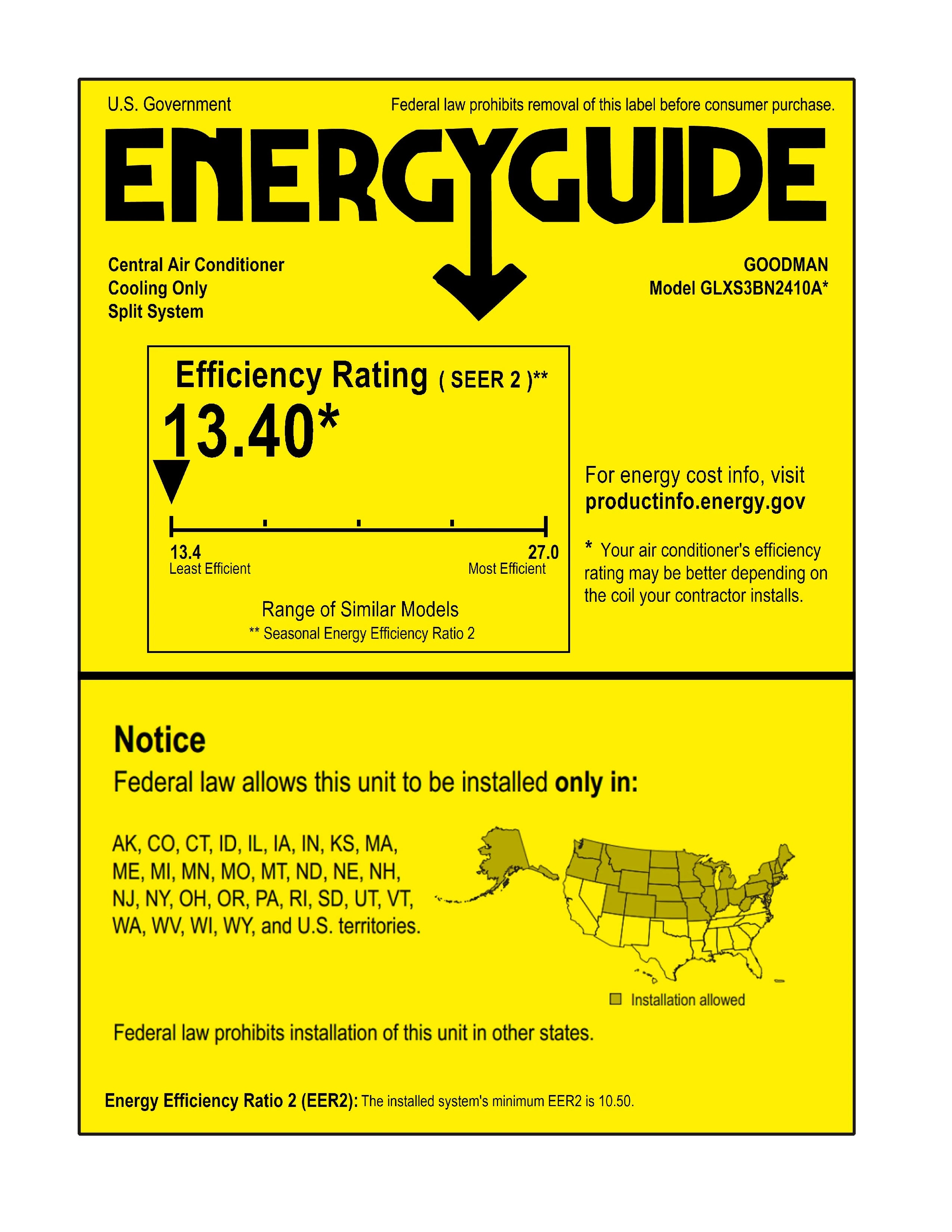 GLXS3BN2410,CAPTA2422B3,GR9S960803BN Energy Guide Label