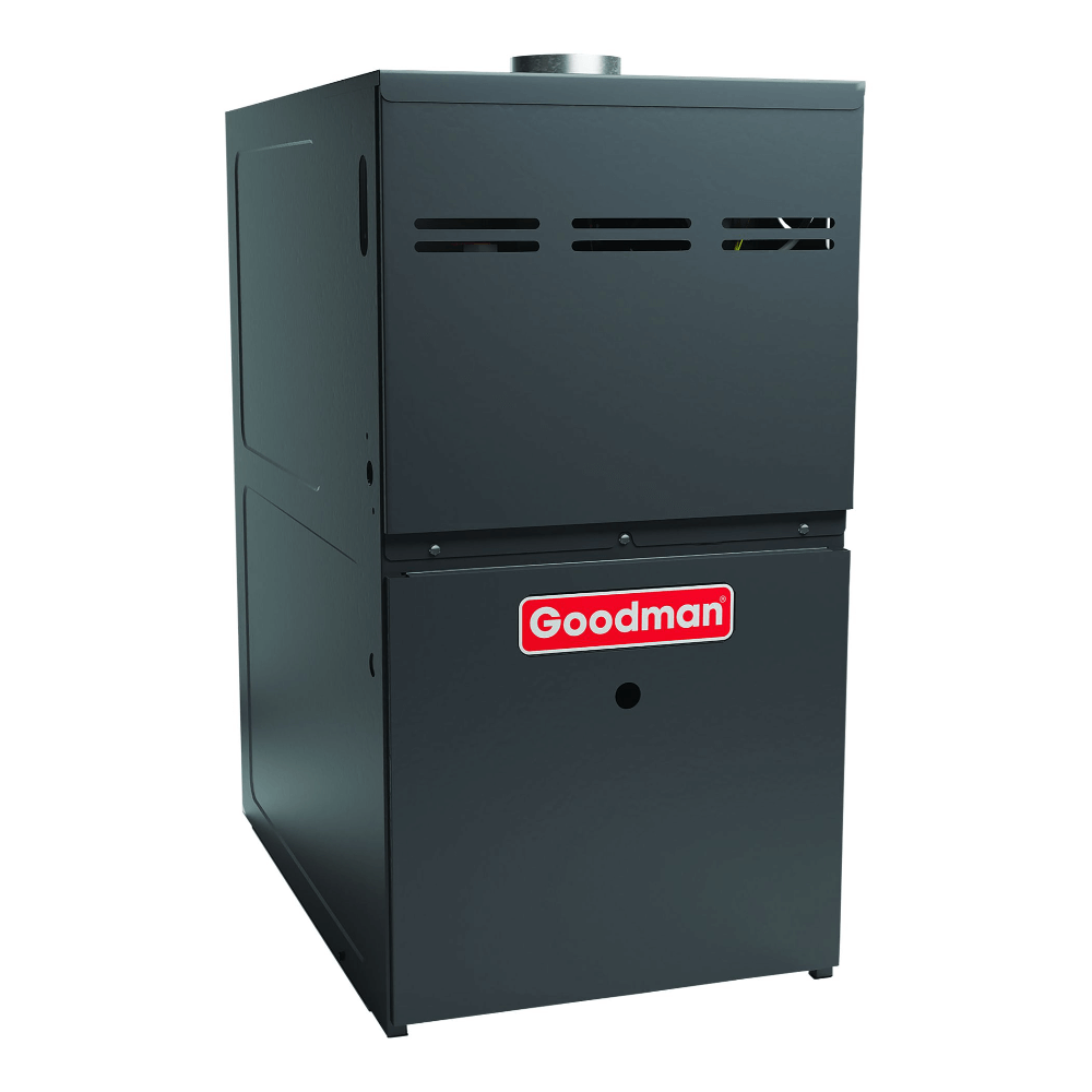 Goodman 80% AFUE 80,000 BTUs, Upflow or Horizontal Application 9-Speed Two-Stage Natural Gas Furnace in a 21 in. Cabinet, Model GR9T800805CN