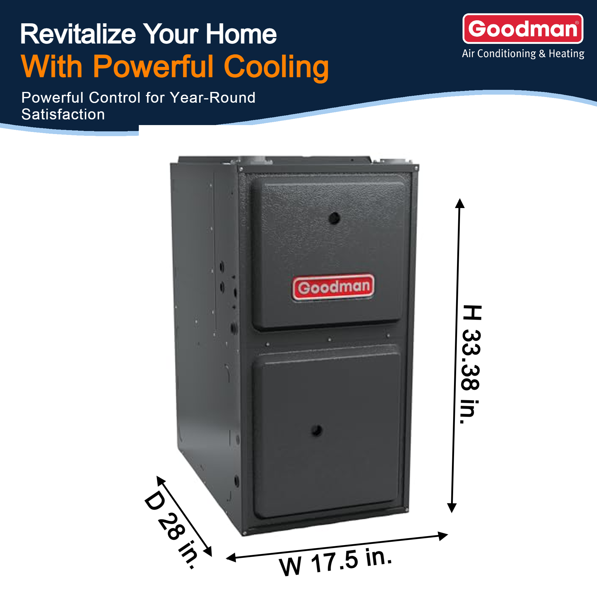 Goodman 2 Ton 13.5 SEER2 Northeast System: Condenser Model GLXS3BN2410, Vertical Model: CAPFA2422B3 and 92% AFUE 60,000 BTU Gas Furnace Model: GR9S920603BN