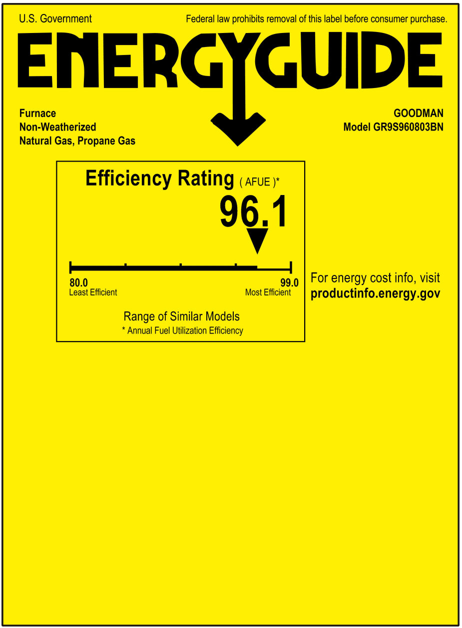 GR9S960803BN Energy Guide Label