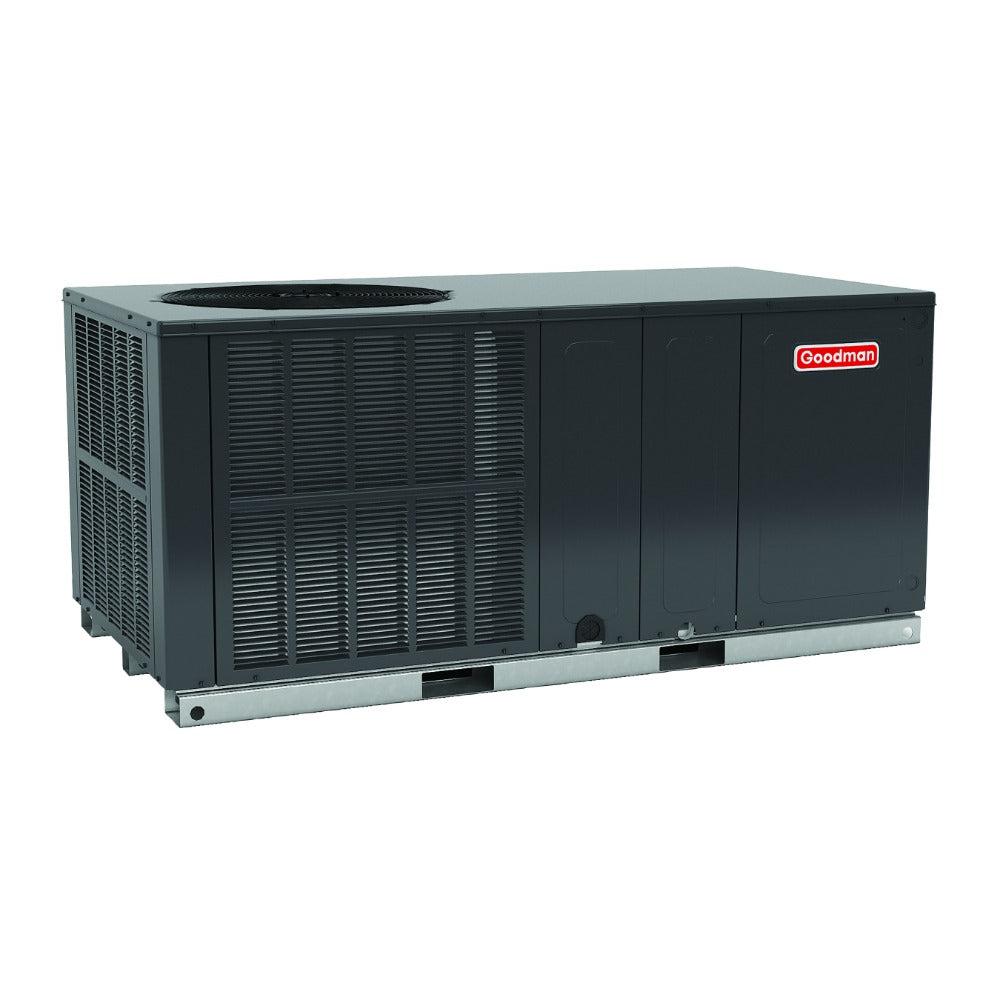 Goodman Horizontal Heat Pump. 3 Ton Cooling Power. 208/230V single-phase, 60 Hz for use with R32. Model, GPHH53631