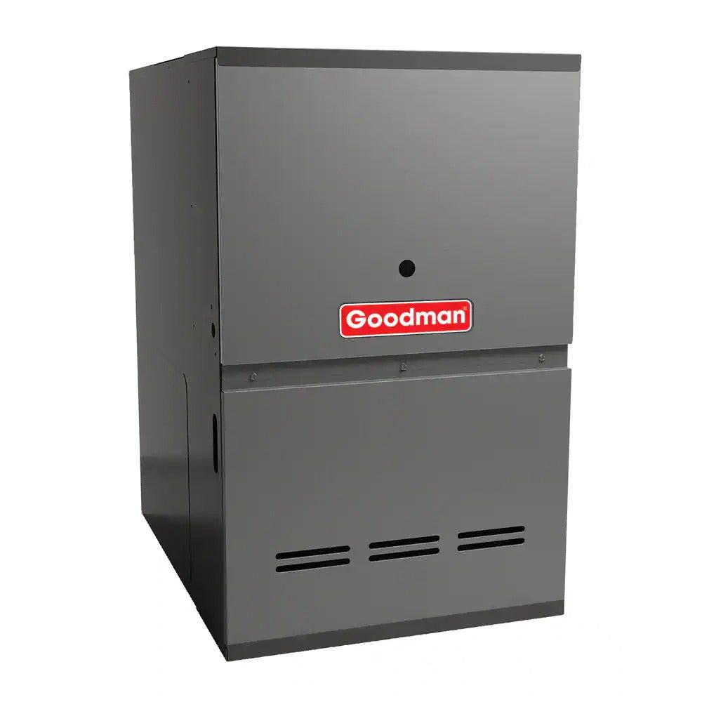 Goodman 80% AFUE 40,000 BTUs, Downflow or Horizontal Application 9-Speed Two-Stage Low NOx Natural Gas Furnace in a 14 in. Cabinet, Model GD9T800403AX