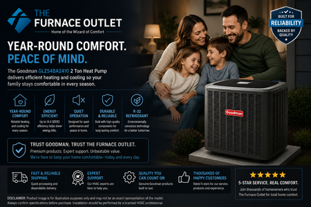Goodman GLZS4BA2410 2 Ton Up to 14.4 SEER2 208/230 Volt Heat Pump Condenser for Energy-Efficient Residential Heating & Cooling