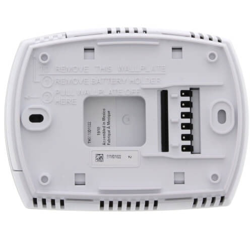 Honeywell FocusPRO 5000 Single-Stage Heating/Cooling Non-Programmable Digital Thermostat TH5110D1022 - Rear View