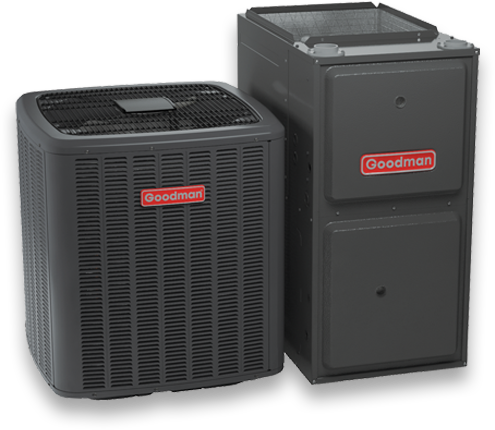 image of Goodman outdoor condenser and air handler and hvac financing options