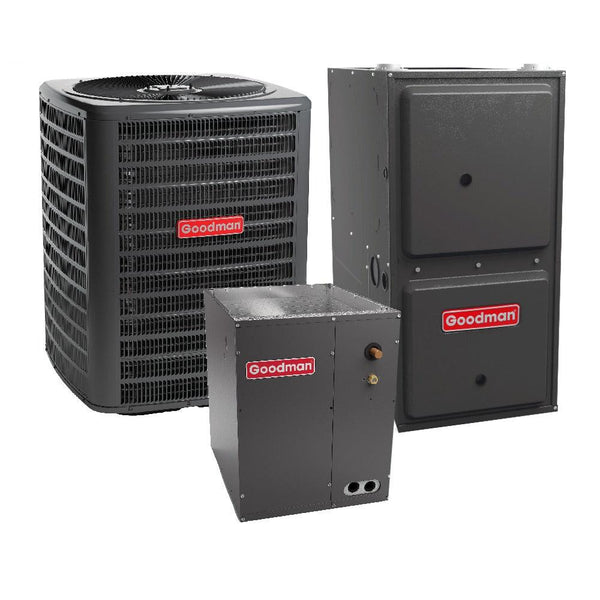 1.5 Ton 14.5 SEER2 Goodman AC GSXN401810 and 96% AFUE 40,000 BTU Gas Furnace GC9S960403BN Downflow System with Coil CAPTA1818B4 - Bundle View