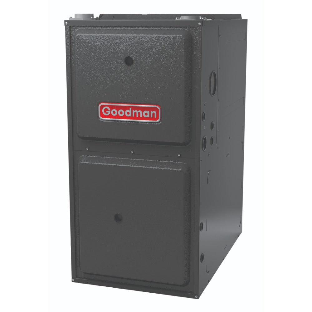 1.5 Ton 14.5 SEER2 Goodman AC GSXN401810 and 96% AFUE 60,000 BTU Gas Furnace GMVC960603BN Horizontal System with Coil CHPTA1822B4 - Furnace Front View