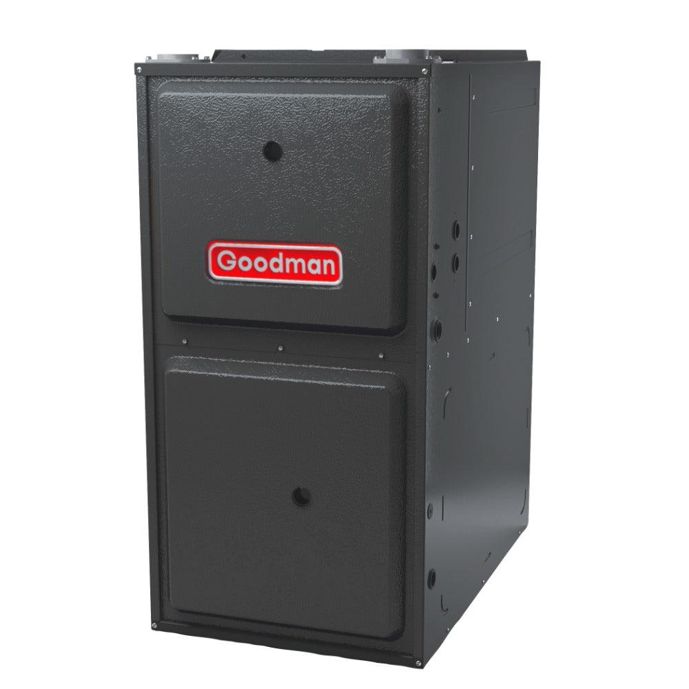 2 Ton 16.5 SEER2 Goodman AC GSXC702410 and 96% AFUE 40,000 BTU Gas Furnace GMVC960403BN Horizontal System with Coil CHPTA2426C4 - Furnace Front View