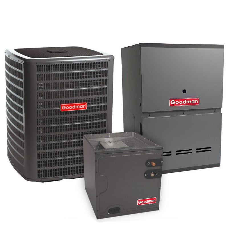 2 Ton 17.2 SEER2 Goodman AC GSXC702410 and 80% AFUE 60,000 BTU Gas Furnace GCVC800603BX Downflow System with Coil CAPTA2422B4 - Bundle View