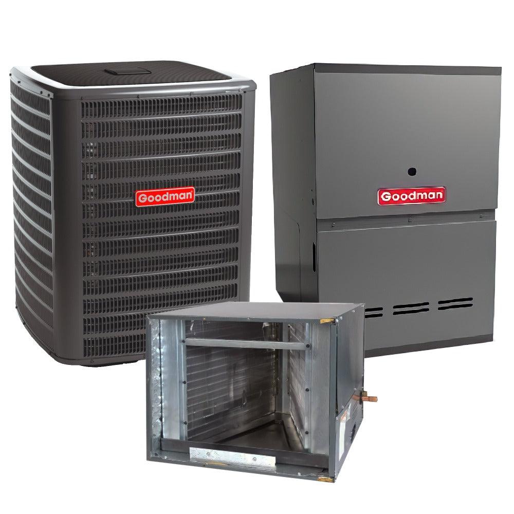 2 Ton 17.2 SEER2 Goodman Air Conditioner GSXC702410 and 80% AFUE 60,000 BTU Gas Furnace GCVC800603BX Horizontal System with Coil CHPTA2426B4