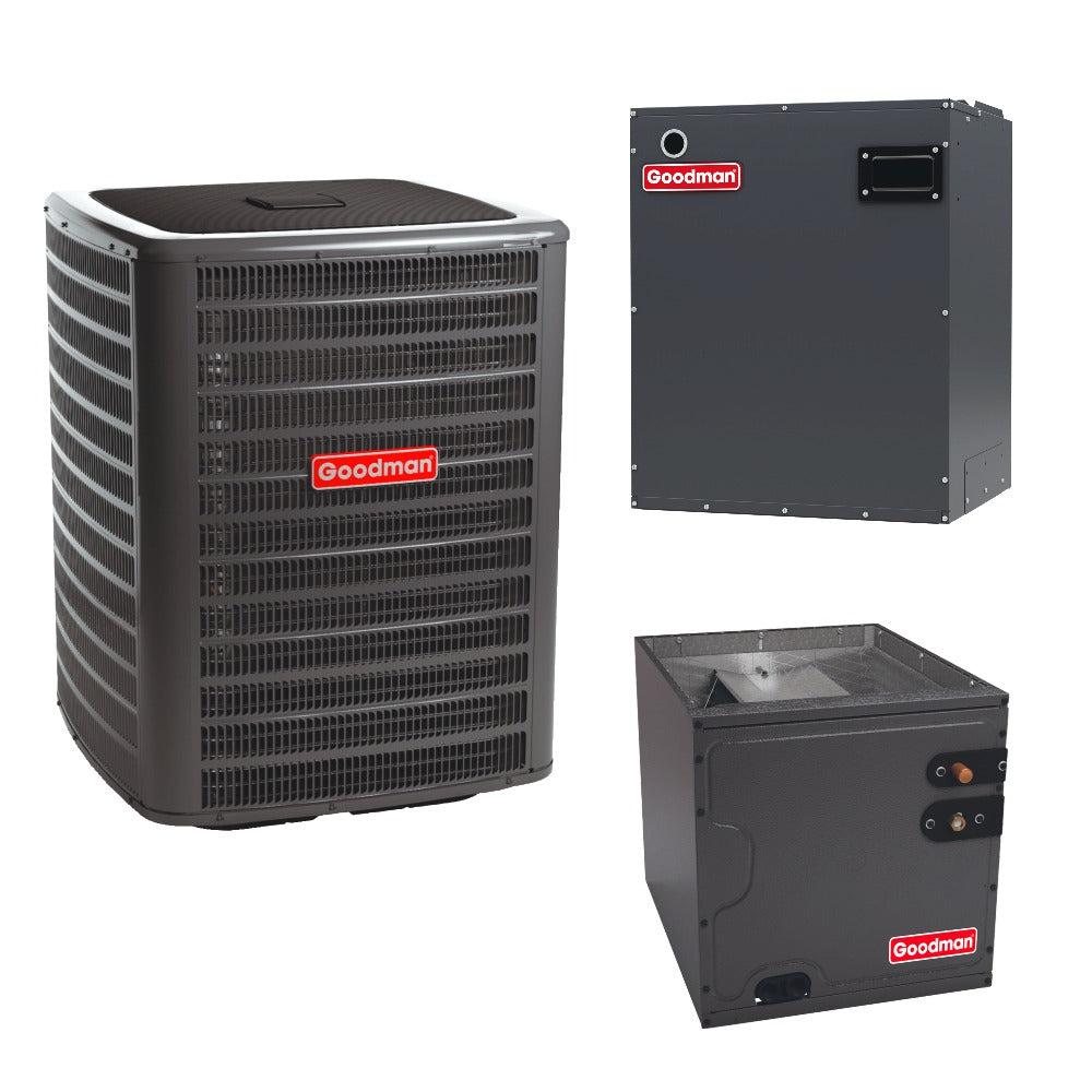 4 Ton 17.2 SEER2 Goodman AC GSXC704810 with Modular Blower MBVC2001AA-1 and Vertical Coil CAPT4961D4 - Bundle View