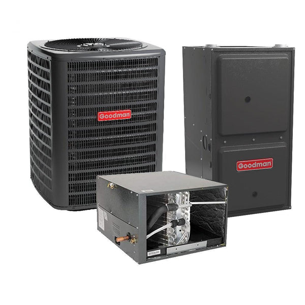 Ton 14 SEER2 Goodman AC 96% AFUE 100K BTU Furnace System