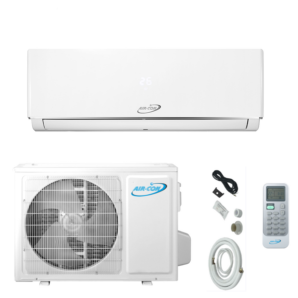 Air-Con Serene Series 9,000 BTU 16.3 SEER Single Zone Ductless Mini Split Air Conditioner and Heater System