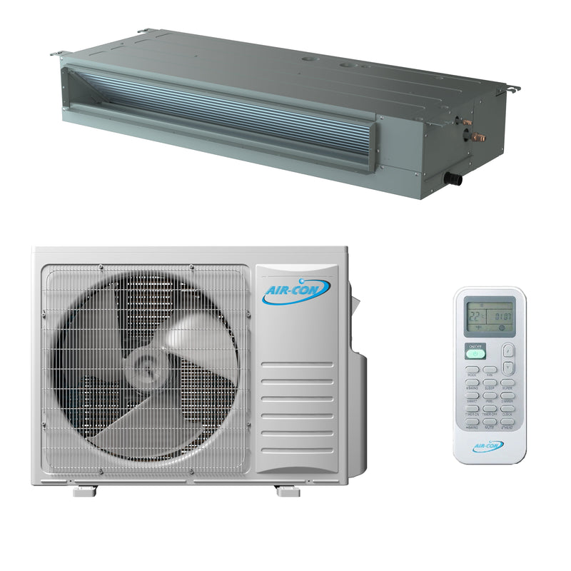 Air-Con Sky Pro Series 18,000 BTU 18.5 SEER Single Zone Concealed Duct Mini Split Air Conditioner and Heater System
