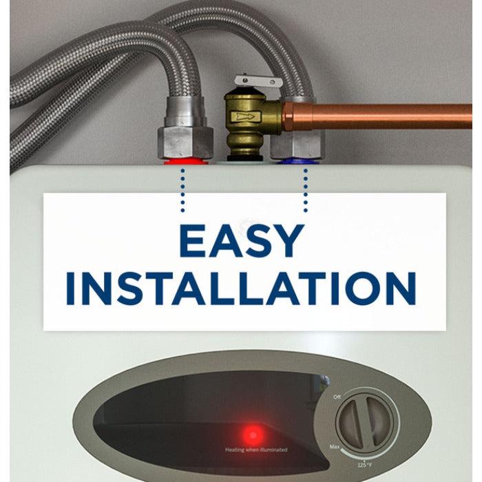 GE 18 Gallon 120V Electric Point-of-Use Tank-Style Water Heater - Connections
