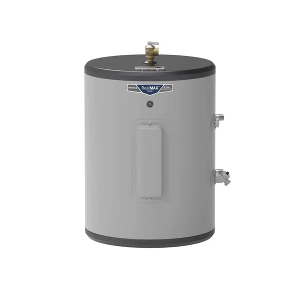 GE RealMAX 18 Gallon Capacity Side Port Lowboy Electric Water Heater - Front View