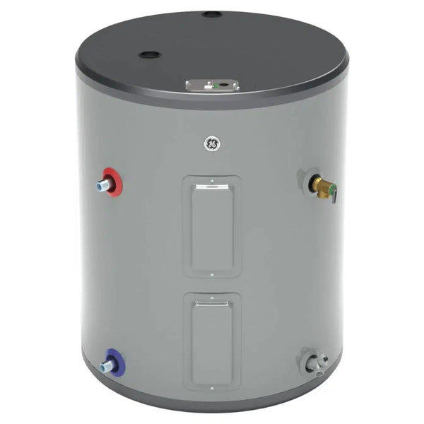 GE RealMAX 36 Gallon Capacity Side Port Lowboy Electric Water Heater - Front View