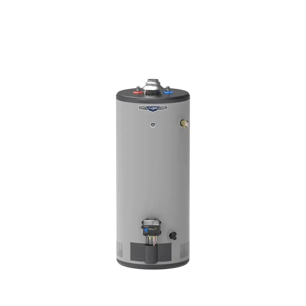 GE RealMAX Atmospheric 30 Gallon Capacity 31,500 BTU Heating Input Short Liquid Propane Water Heater - Front View