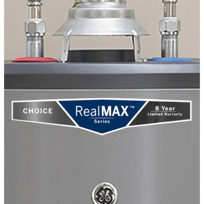 GE RealMAX Atmospheric Choice Model 50 Gallon Capacity 36,000 BTU Heating Input Tall Liquid Propane Water Heater - Top Connections