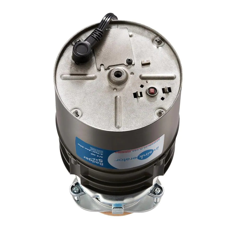 InSinkErator Badger 5XP Power Series 3/4 HP Garbage Disposal with Power Cord - Bottom View