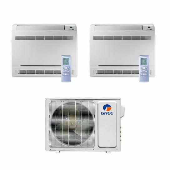 Mini Split Air Conditioner GREE Multi21+ 18000 BTU Mini Floor Console 9k+12k