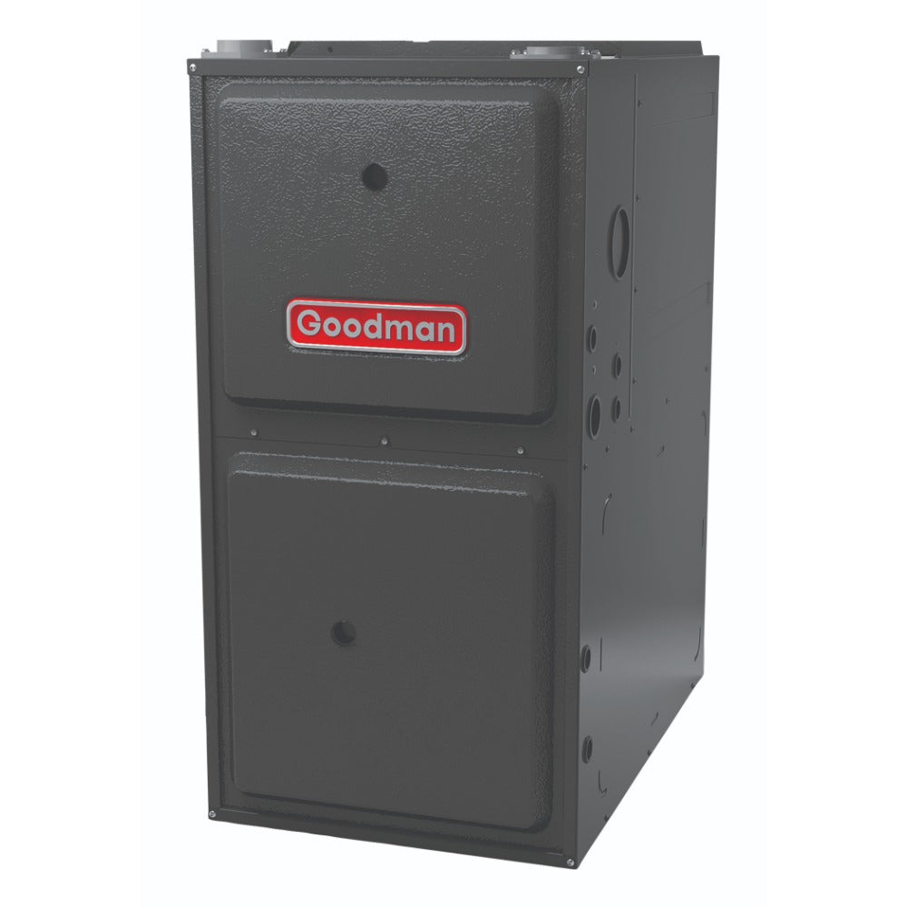 1.5 Ton 15 SEER2 Goodman AC GSXB401810 and 96% AFUE 80,000 BTU Gas Furnace GMVC960803BN Horizontal System with Coil CHPTA2426C4 - Furnace Front View