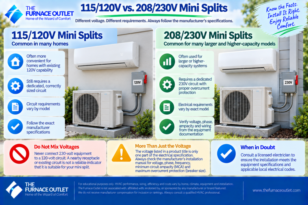 115120V vs. 208230V Mini Splits