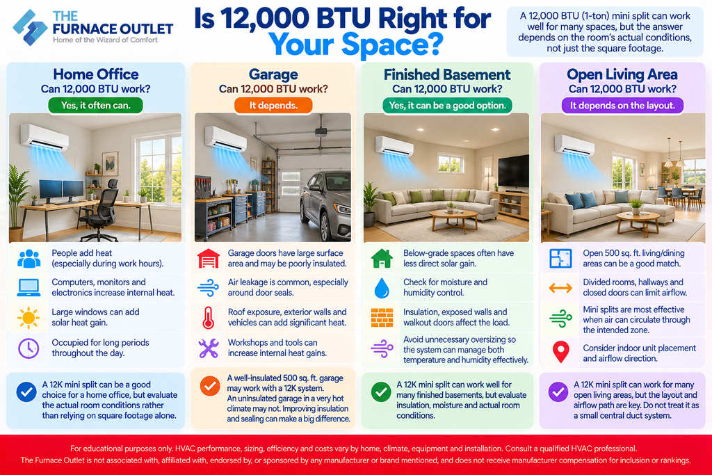 12,000 BTU Mini Split Room Guide
