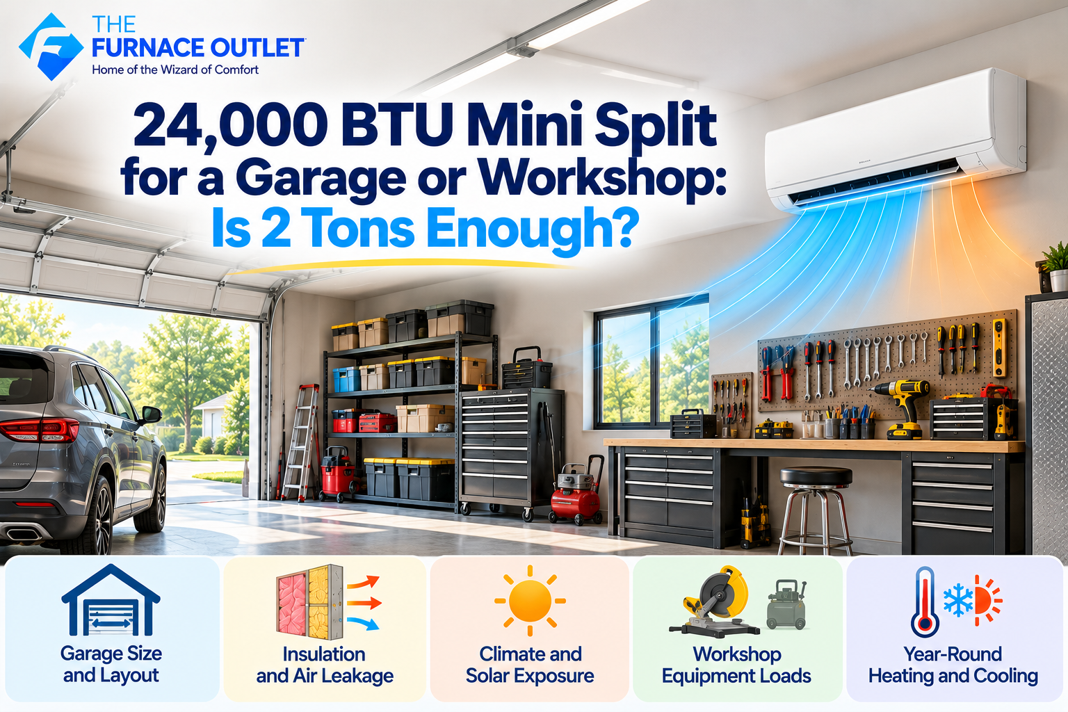 24,000 BTU Mini Split for a Garage or Workshop Is 2 Tons Enough