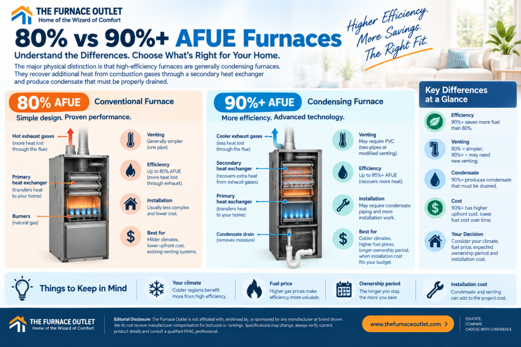 80% vs 90%+ AFUE Furnaces