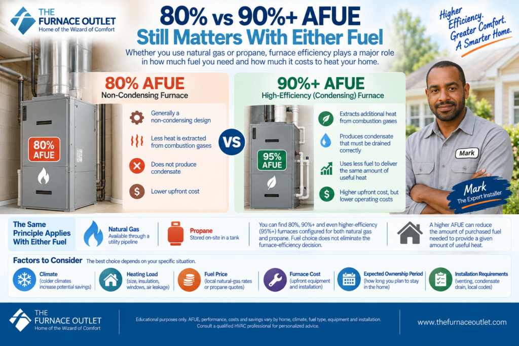 80% vs 90%+ AFUE Still Matters With Either Fuel