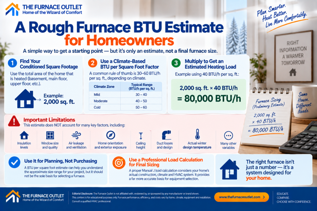 A Rough Furnace BTU Estimate for Homeowners