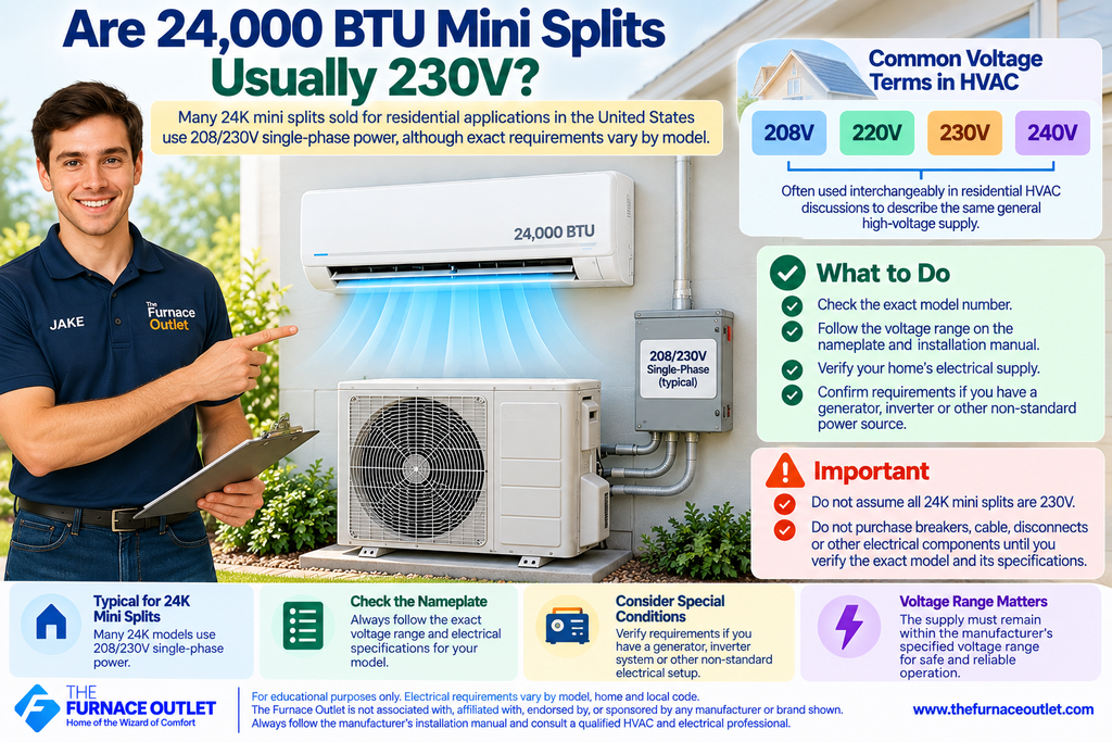 Are 24,000 BTU Mini Splits Usually 230V