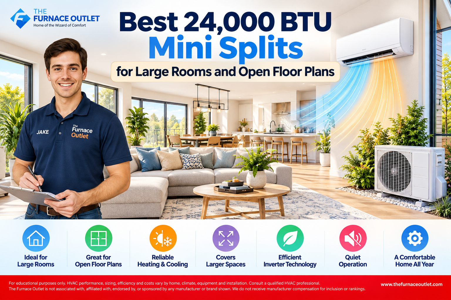Best 24,000 BTU Mini Splits for Large Rooms and Open Floor Plans
