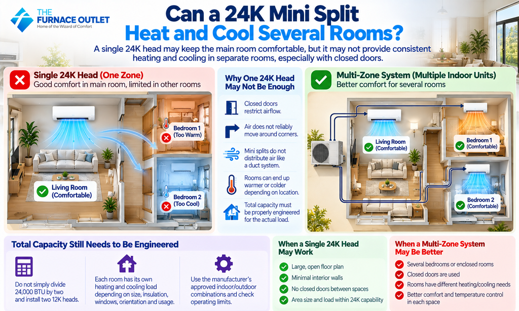 Can a 24K Mini Split Heat and Cool Several Rooms